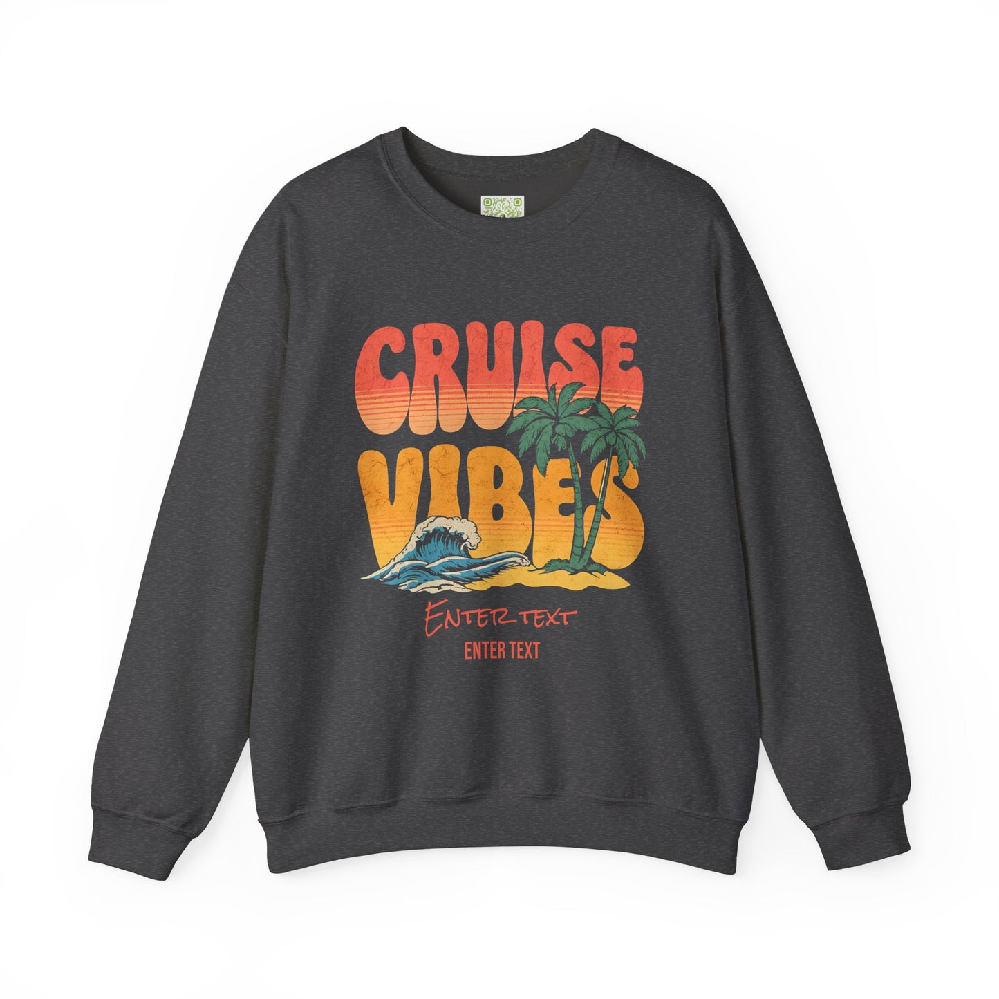 Retro Cruise Vibes Crewneck Sweatshirt, Summer Relaxation Style, Alaska Cruise, Caribbean Cruise, Girls Cruise