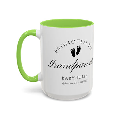 Promoted to Grandparents Mug, Pregnancy Announcement Coffee Cup, Baby Reveal Gift, New Grandparent Mug, Personalized Baby Announcement
