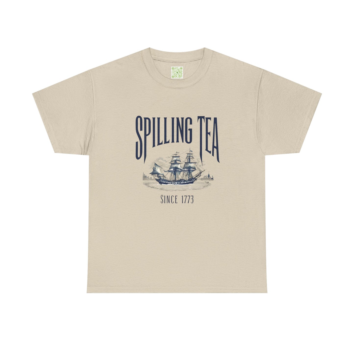 Spilling Tea Unisex Heavy Cotton Tee, Boston Tea Party Since 1773, Funny Patriot Shirt, History Gifts, Patriotic Shirt