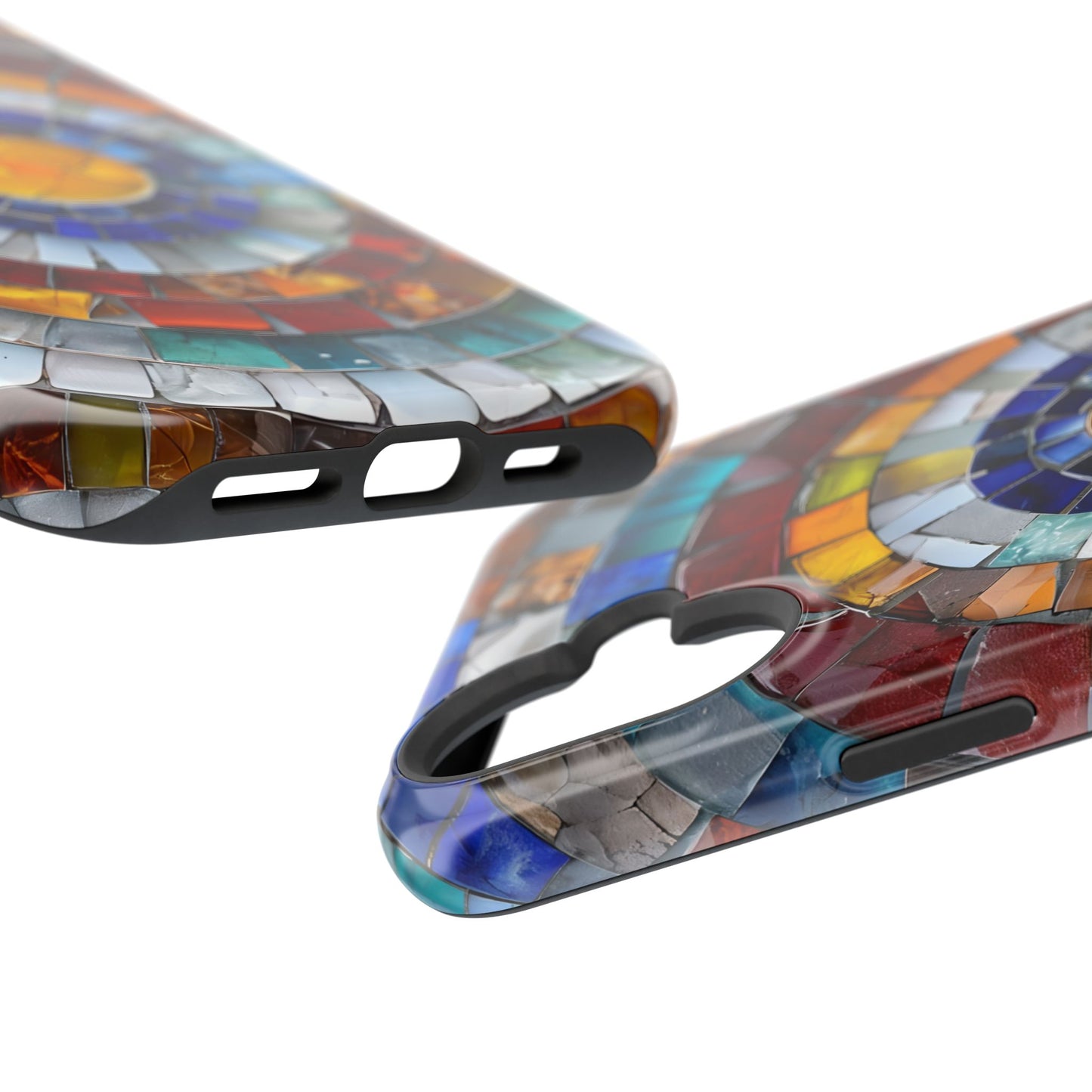 Magnetic Mosaic Phone Case, Trendy iPhone Case, Unique Design, Faux Stained Glass, Custom Phone Cover, Wireless Charging