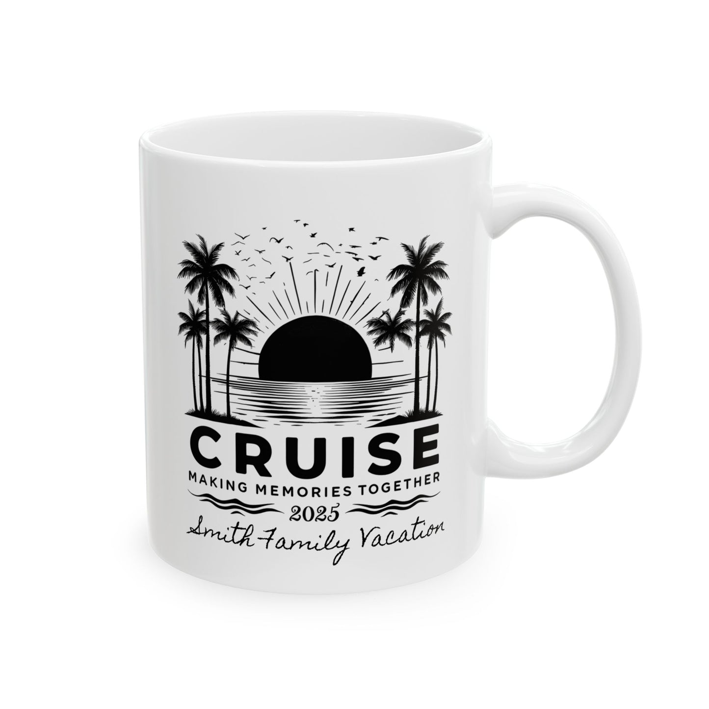 Personalized Tropical Cruise Mug, Ceramic Mug, Cruise Cup, Cruise Ship Cup, Travel Enthusiast Gift, Family Reunion Gift, Bachelorette Cruise