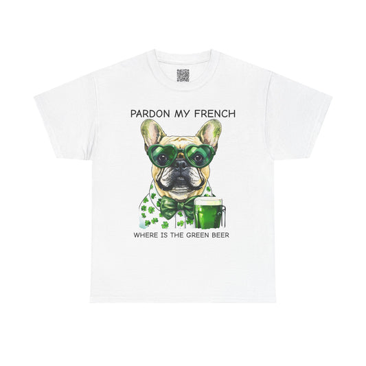 Lucky Paws St. Patricks Day Dog Lover Tee, Funny Green Beer French Bulldog Shirt