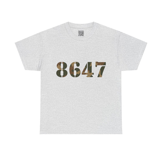 Camo 8647 Graphic Tee, 8647 Shirt, Casual Unisex Cotton, Outdoor Adventures, Streetwear, Gift for Him, Gift for Her, 86 Number 47