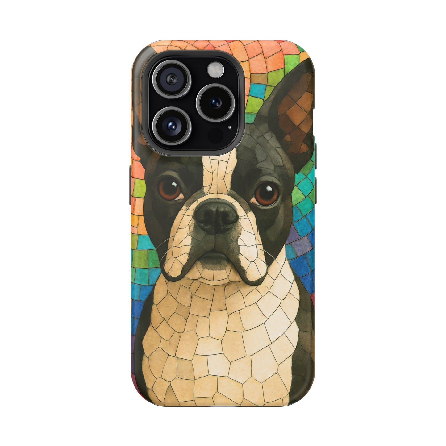 Boston Terrier Mosaic Phone Case, Boston Terrier Dog, Dog Phone Case, iPhone Dog Case, Dog Lover, Gift for Dog Lovers