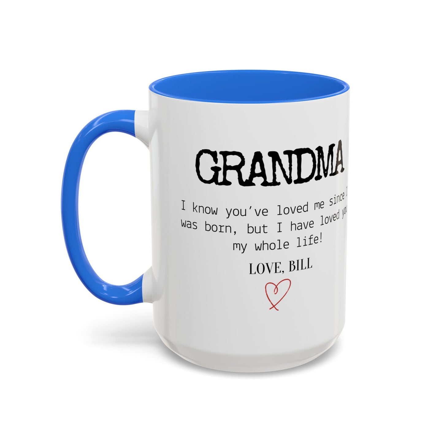 Personalized Grandma Mug, Gift from Grandchild, Custom Message Coffee Cup, Grandma Birthday Gift, Mother’s Day Mug, Sentimental Gift for Grandma
