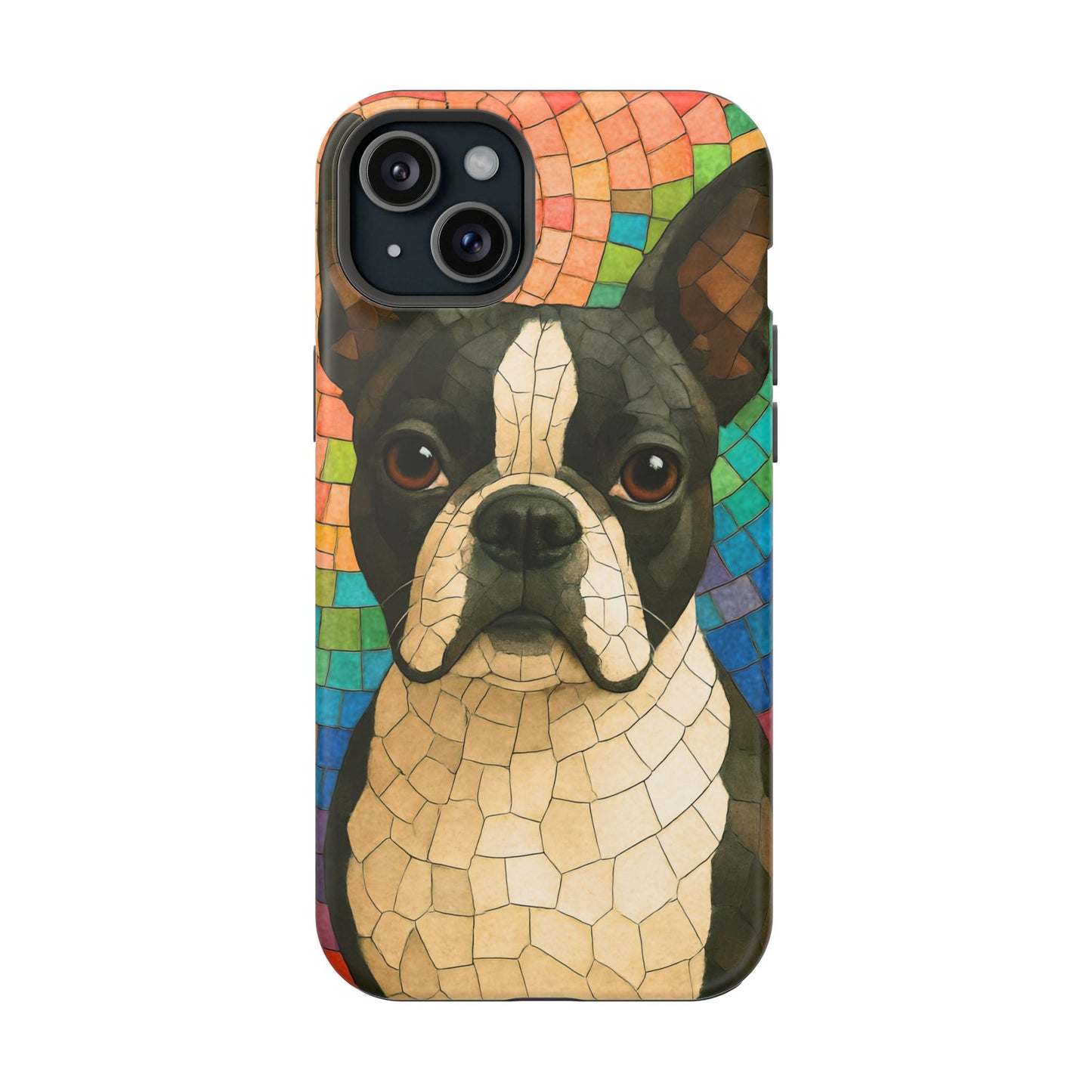 Boston Terrier Mosaic Phone Case, Boston Terrier Dog, Dog Phone Case, iPhone Dog Case, Dog Lover, Gift for Dog Lovers