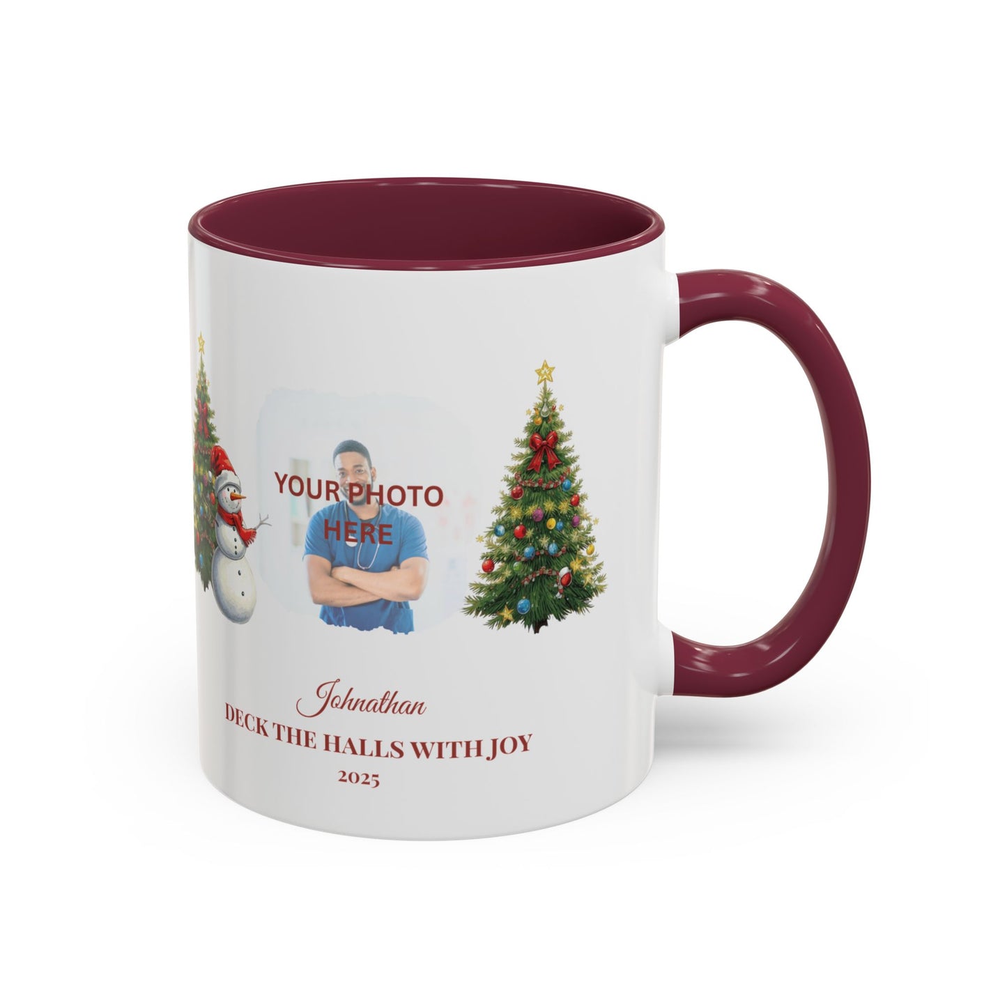 Personalized Snowman Mug with Custom Photo – Cute Christmas Cocoa Cup, Holiday Gift for Neighbors, Snowman Coffee Mug 2025