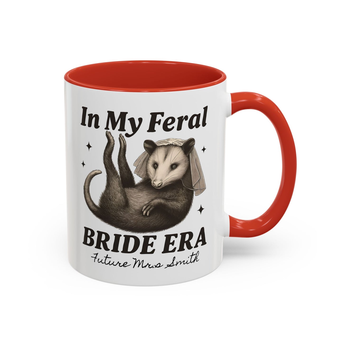 Feral Bride Era Coffee Mug, Funny Bride Mug, In My Feral Era Mug, Opossum Bride Mug, Bride Gift Idea, Quirky Bride Gift