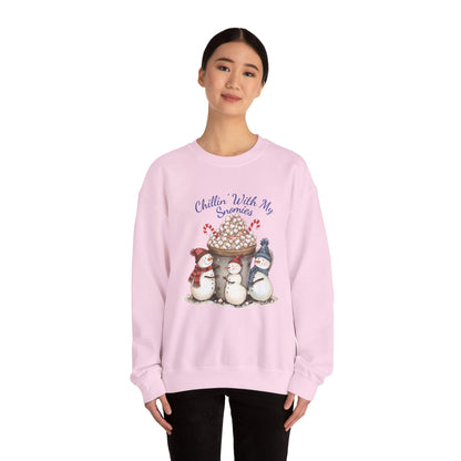 Chillin with my Snomies Sweatshirt, Snowman Apparel, Funny Snowman Shirt, Cute Snowman, Let It Snow, Snowman Lover Gift