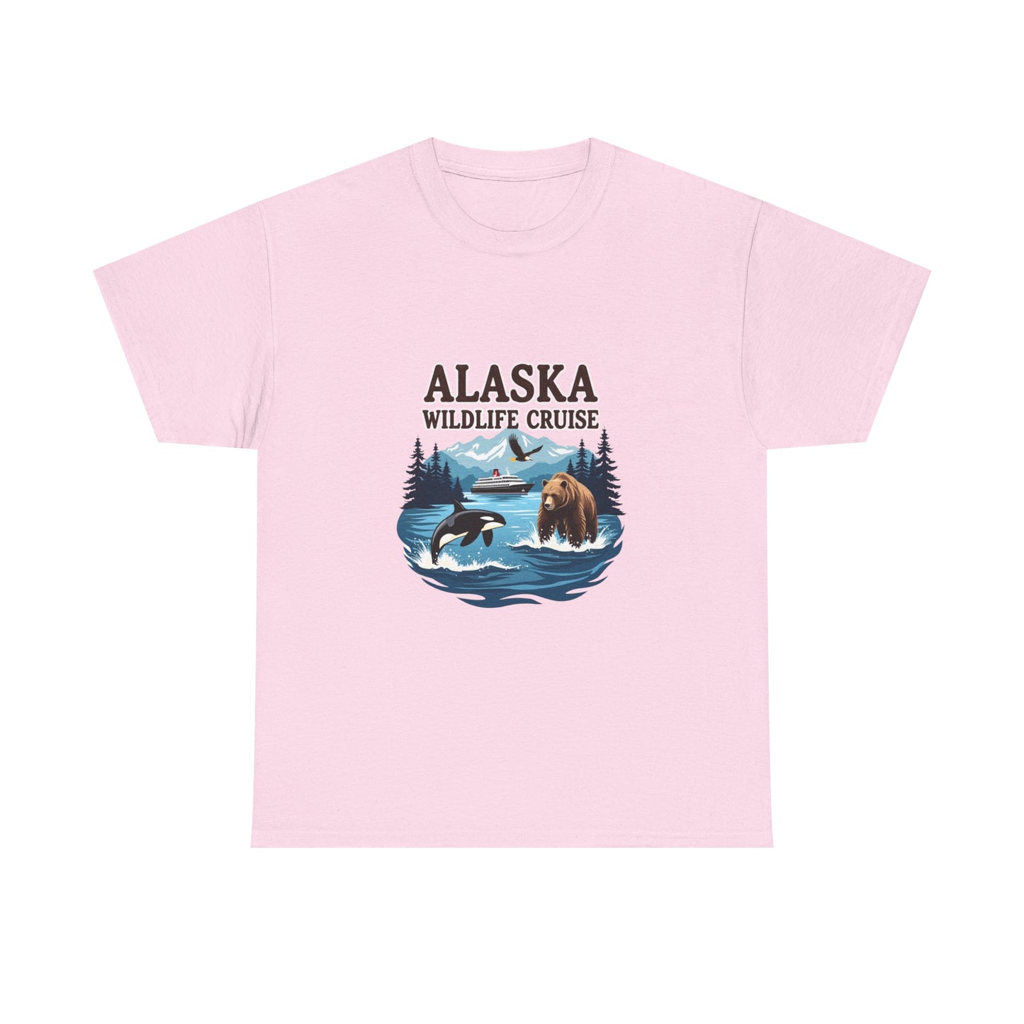 Alaska Wildlife Cruise Unisex Heavy Cotton Tee, Alaska Cruise Shirt, Wildlife Vacation Tee, Nature Enthusiast Gift
