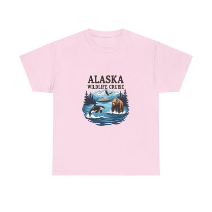 Alaska Wildlife Cruise Unisex Heavy Cotton Tee, Alaska Cruise Shirt, Wildlife Vacation Tee, Nature Enthusiast Gift