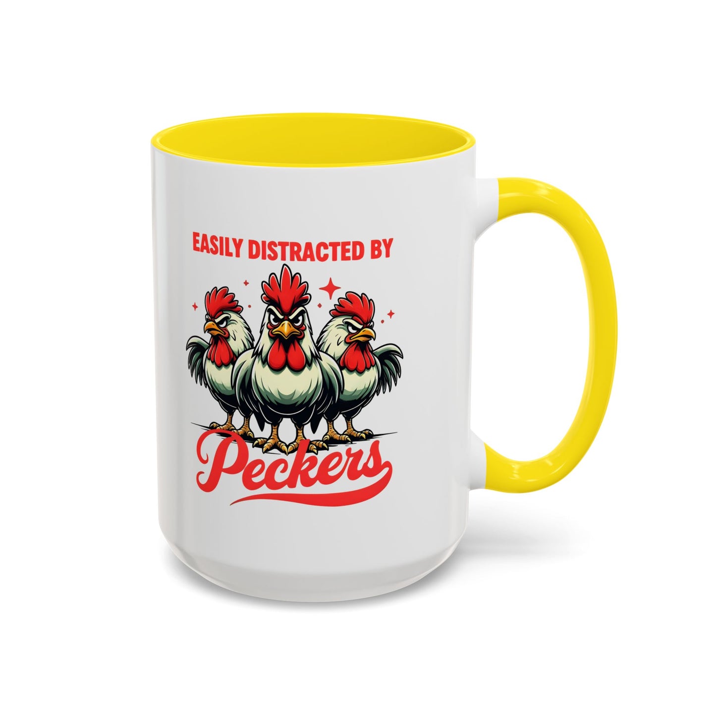 Easily Distracted by Peckers Coffee Mug, Inappropriate Gift, Naughty Valentines, Dark Humor Gift, Offensive Mug, Silly Mug