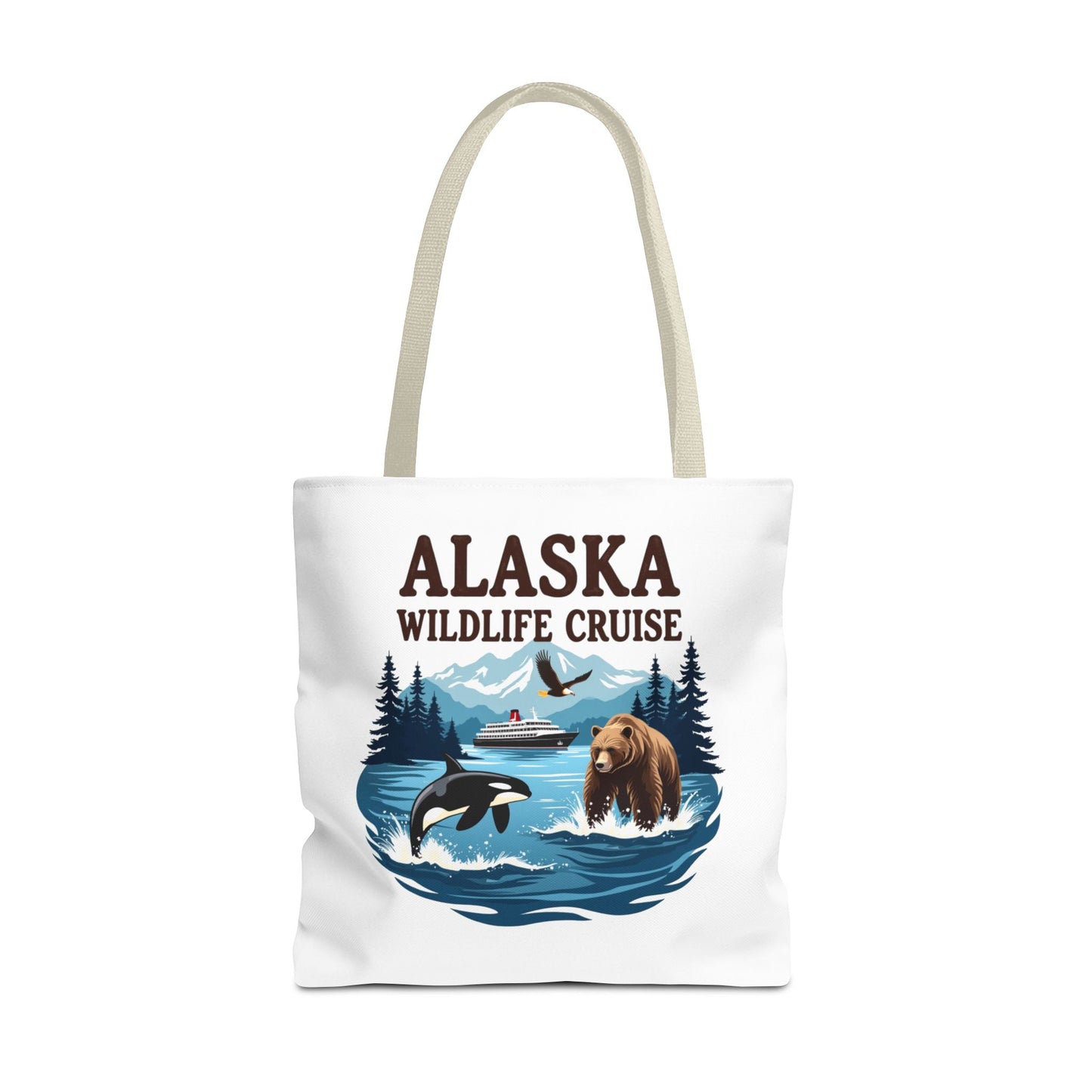 Alaska Wildlife Cruise Tote Bag, Adventure Lovers Gift, Cruise Squad 2025, Alaska Vacation Tote Bag, Alaskan Cruise Tote