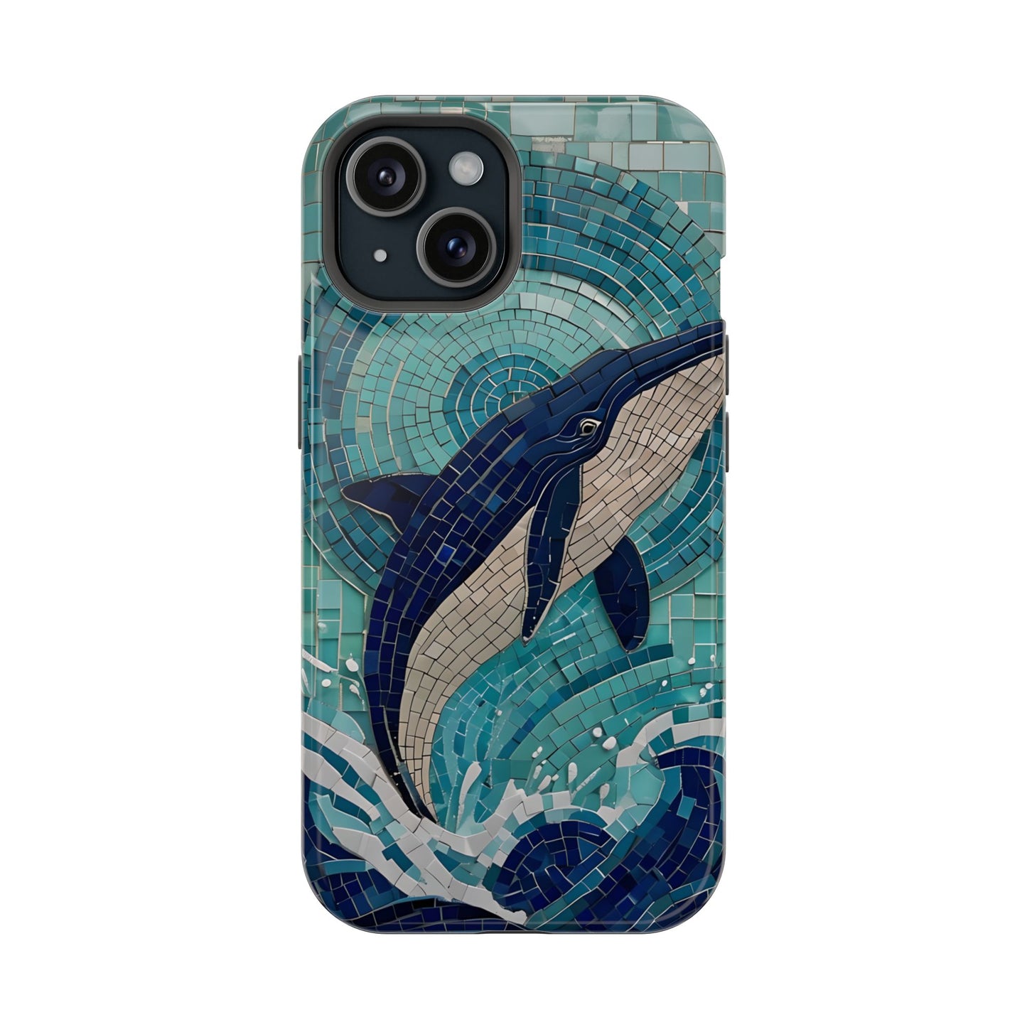Whale Watching Mosaic iPhone Case, Whale Art, Unique Phone Case, Humpback Whale, Whale Gift, Marine Biology, Whale Watcher