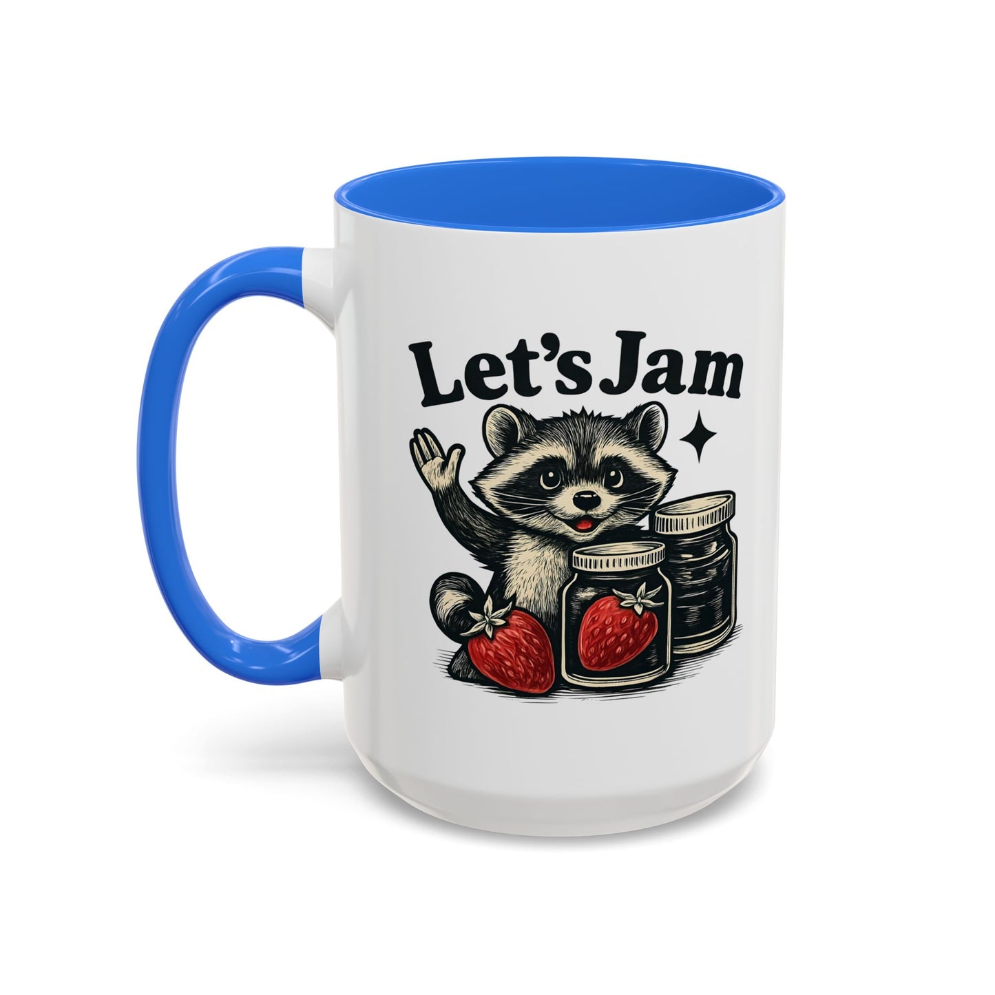 Racoon Mug, Racoon Gifts, Let's Jam Coffee Mug, Strawberry Mug, Cute Summer Mug, Raccoon Strawberry Mug, Funny Raccoon Mug, Trending Now