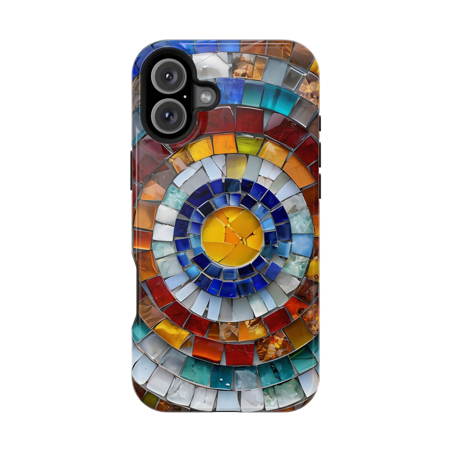 Magnetic Mosaic Phone Case, Trendy iPhone Case, Unique Design, Faux Stained Glass, Custom Phone Cover, Wireless Charging