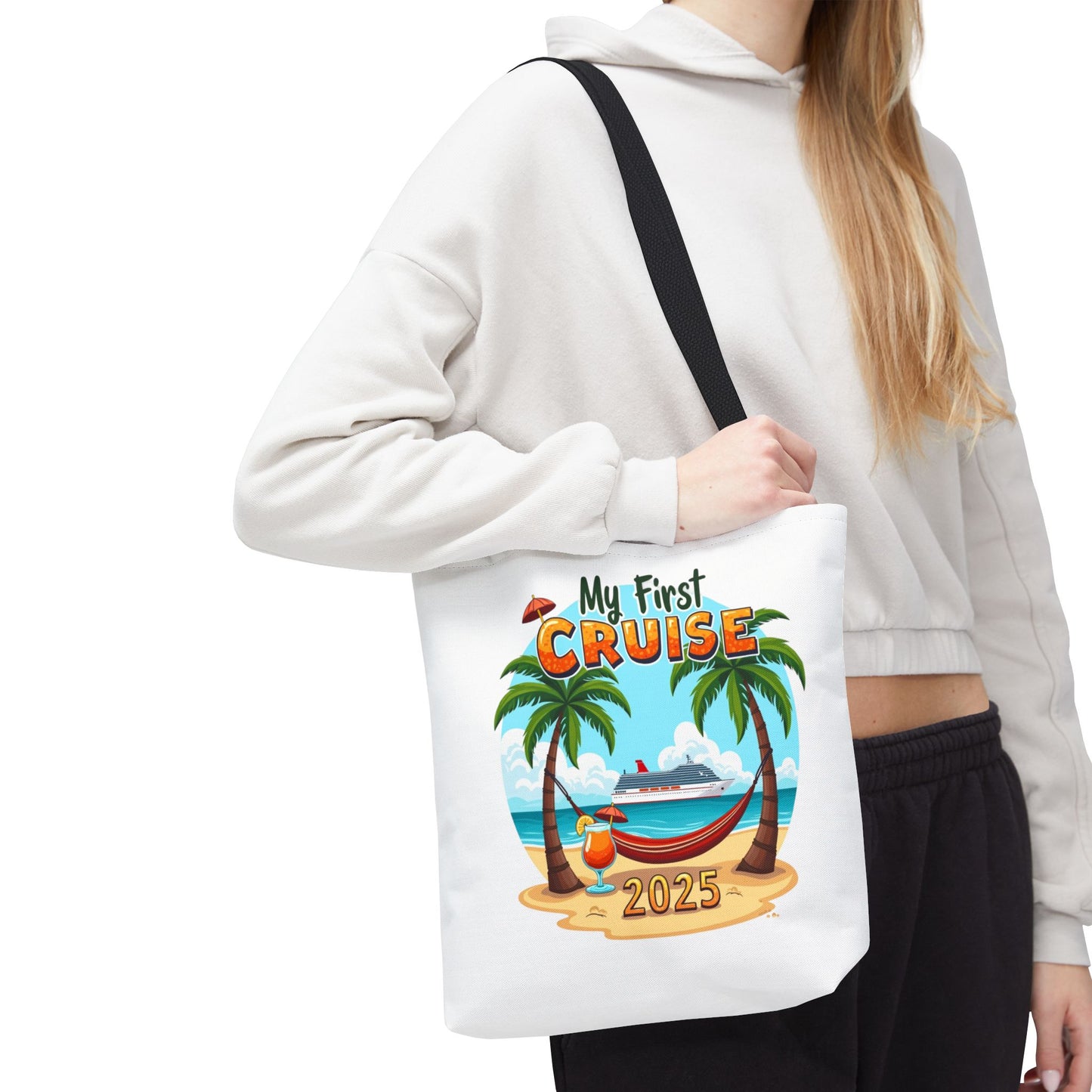 My First Cruise Tropical Tote Bag 2025, Stylish Travel Tote, Cruise Squad 2025 Bag, Family Vacation Gift, Beach Bag