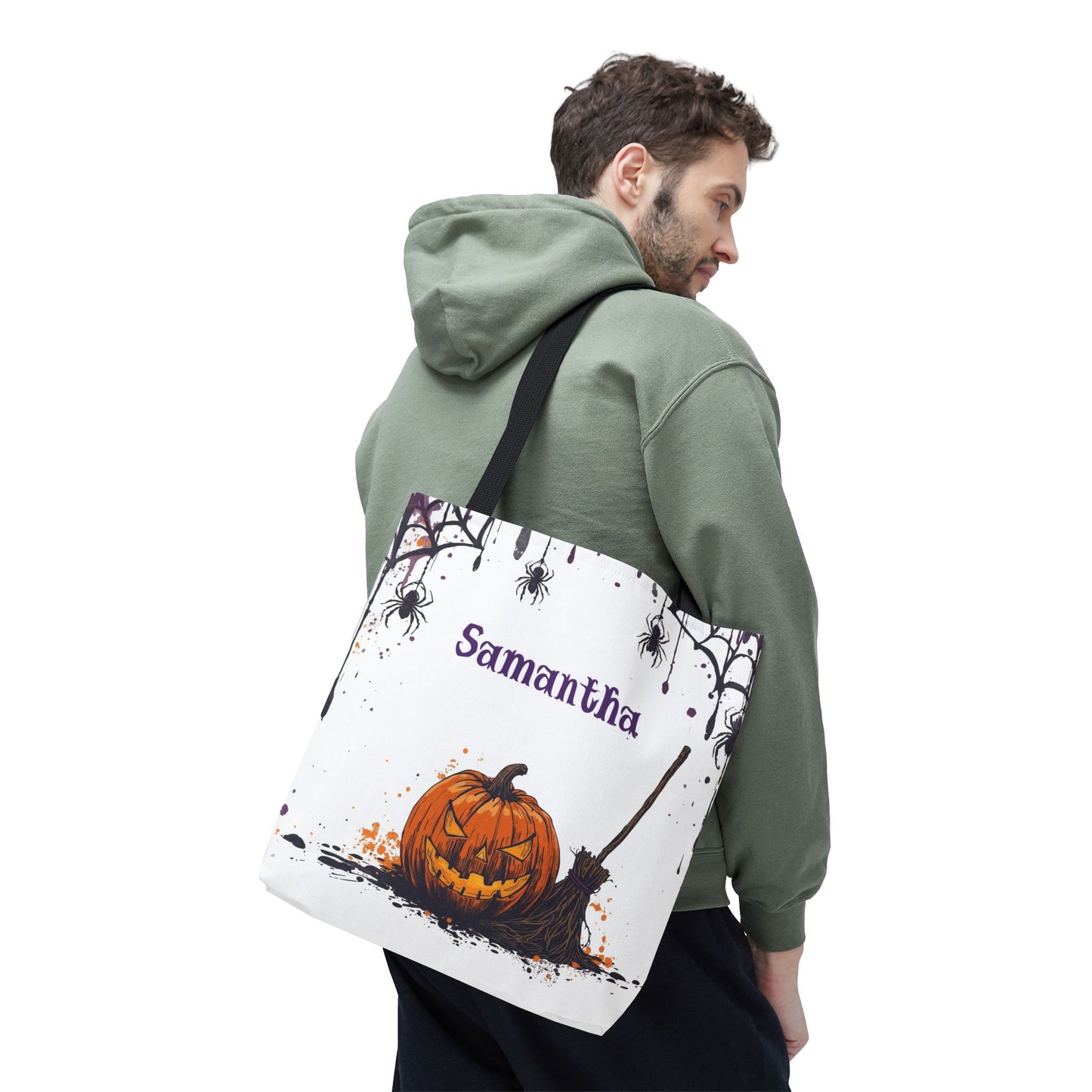 Custom Kids Halloween Trick or Treat Bag – Personalized Pumpkin Candy Tote Sack – Children’s Halloween Gift, Reusable Candy Bag