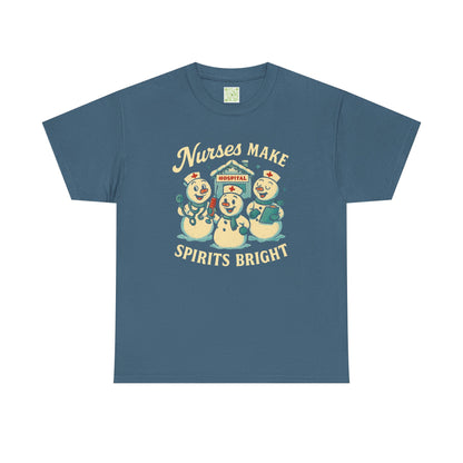 Nurses Make Spirits Bright Tee, Christmas Nurse Shirt, Nurse Holiday, Snowman Tshirt, Gift For Nurse, Nursing Christmas