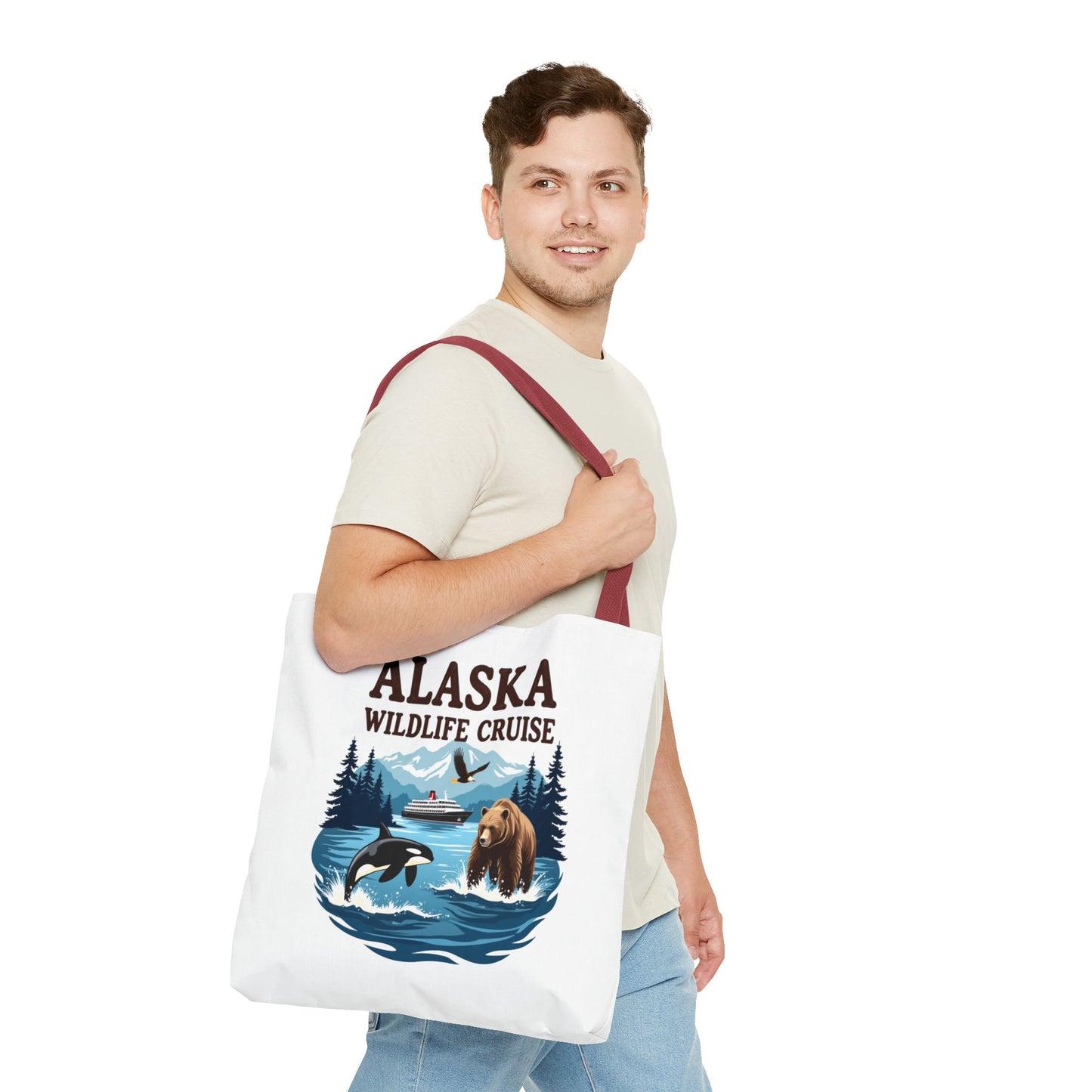 Alaska Wildlife Cruise Tote Bag, Adventure Lovers Gift, Cruise Squad 2025, Alaska Vacation Tote Bag, Alaskan Cruise Tote