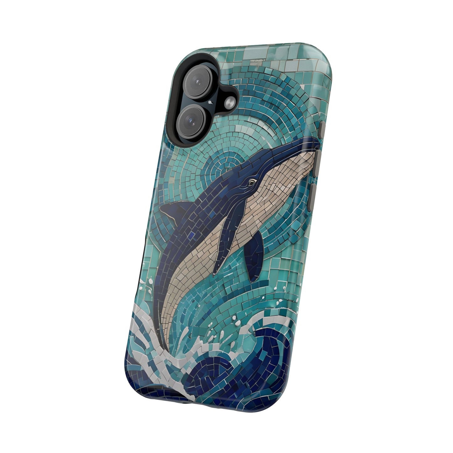 Whale Watching Mosaic iPhone Case, Whale Art, Unique Phone Case, Humpback Whale, Whale Gift, Marine Biology, Whale Watcher