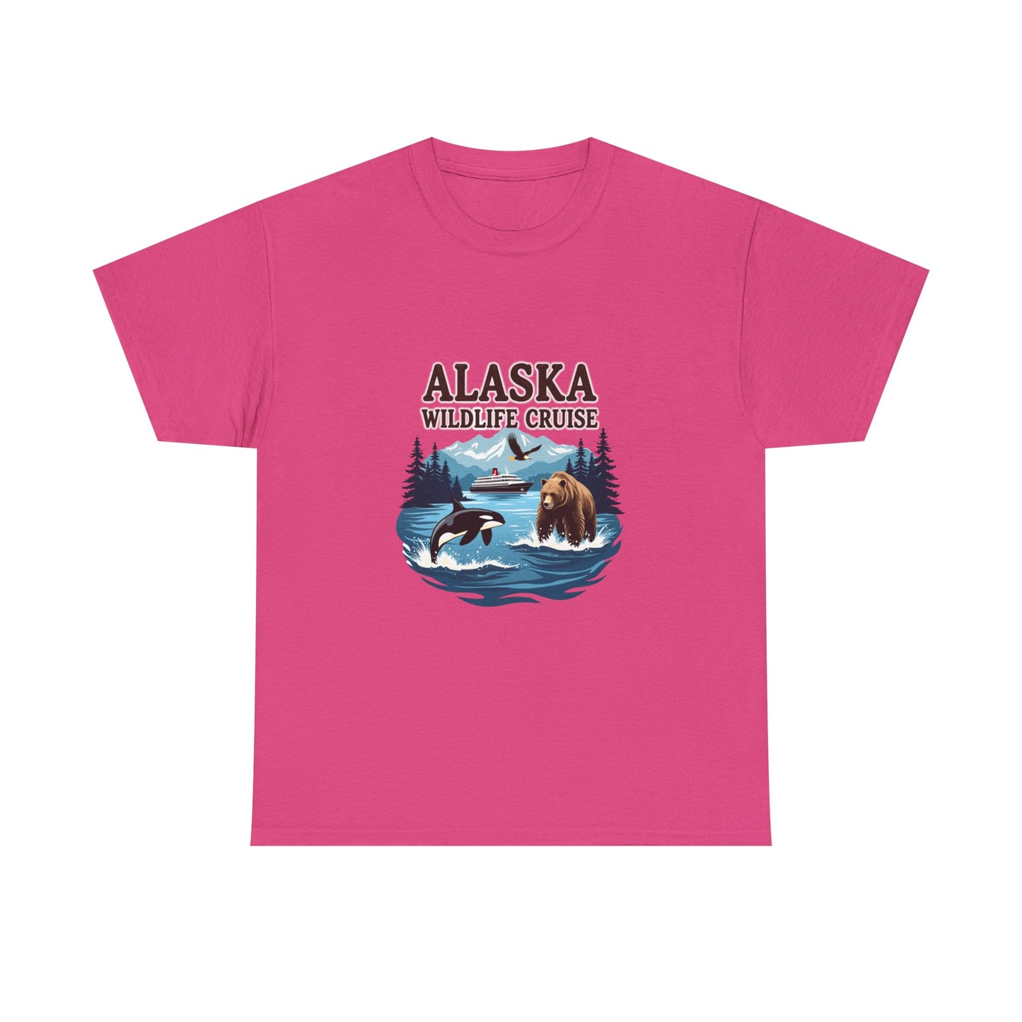 Alaska Wildlife Cruise Unisex Heavy Cotton Tee, Alaska Cruise Shirt, Wildlife Vacation Tee, Nature Enthusiast Gift