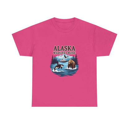 Alaska Wildlife Cruise Unisex Heavy Cotton Tee, Alaska Cruise Shirt, Wildlife Vacation Tee, Nature Enthusiast Gift