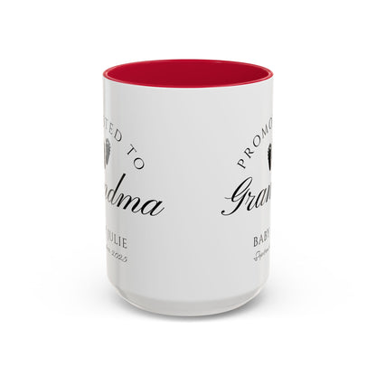 Promoted to Grandma Mug, Pregnancy Announcement Coffee Cup, Baby Reveal Gift, New Grandparent Mug, Grandma to Be Gift, Custom Baby Announcement