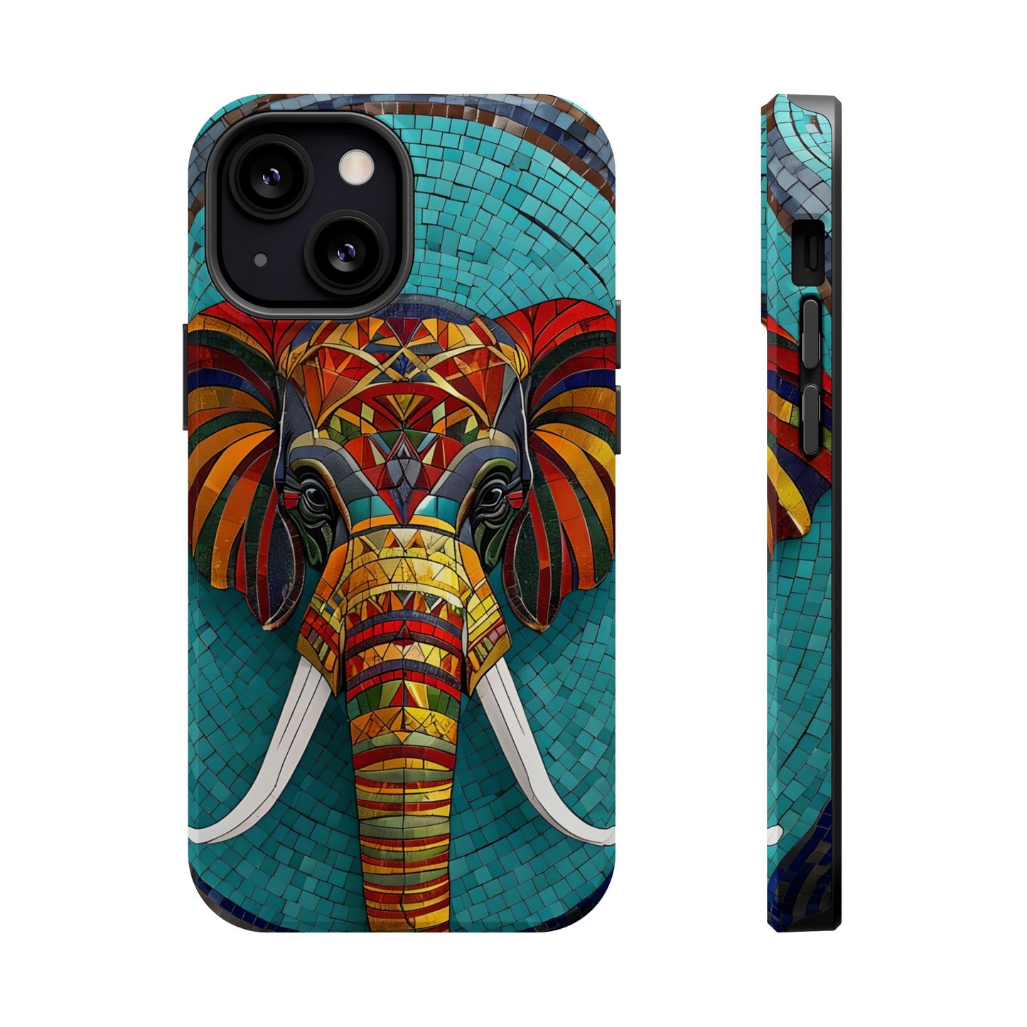 Artistic Elephant Phone Case, Elephant Case, Trendy iPhone Case, Elephant Lover Gift, Unique iPhone Case, Mosaic Design