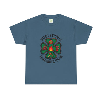 Irish Strong Firefighter Tough Unisex Heavy Cotton Tee, St. Patrick's Day Gift, Firefighter Apparel, Irish Pride Shirt, Unisex Tee