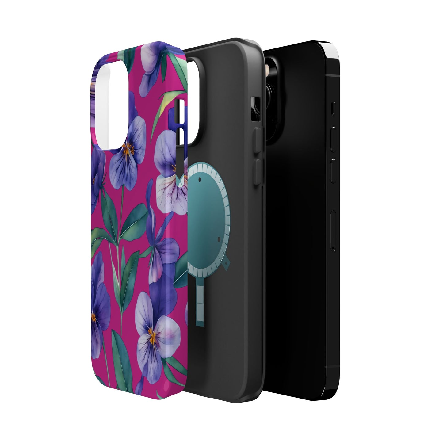 African Violet Floral Magnetic Tough Case, Summer Iphone Case, Wildflower Case, Flower Phone Cover, Stylish Phone Case