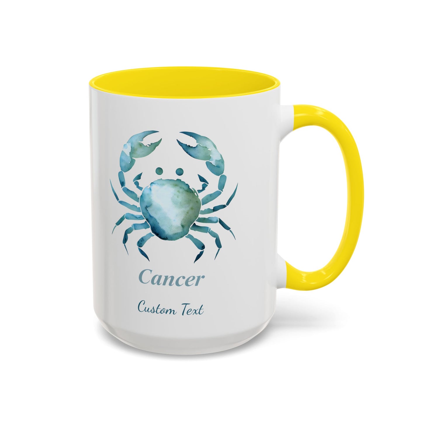 Personalized Cancer Zodiac Accent Coffee Mug, Zodiac Mug, Astrology Mug, Birth Month, Cancer Zodiac Gift, Custom Gift
