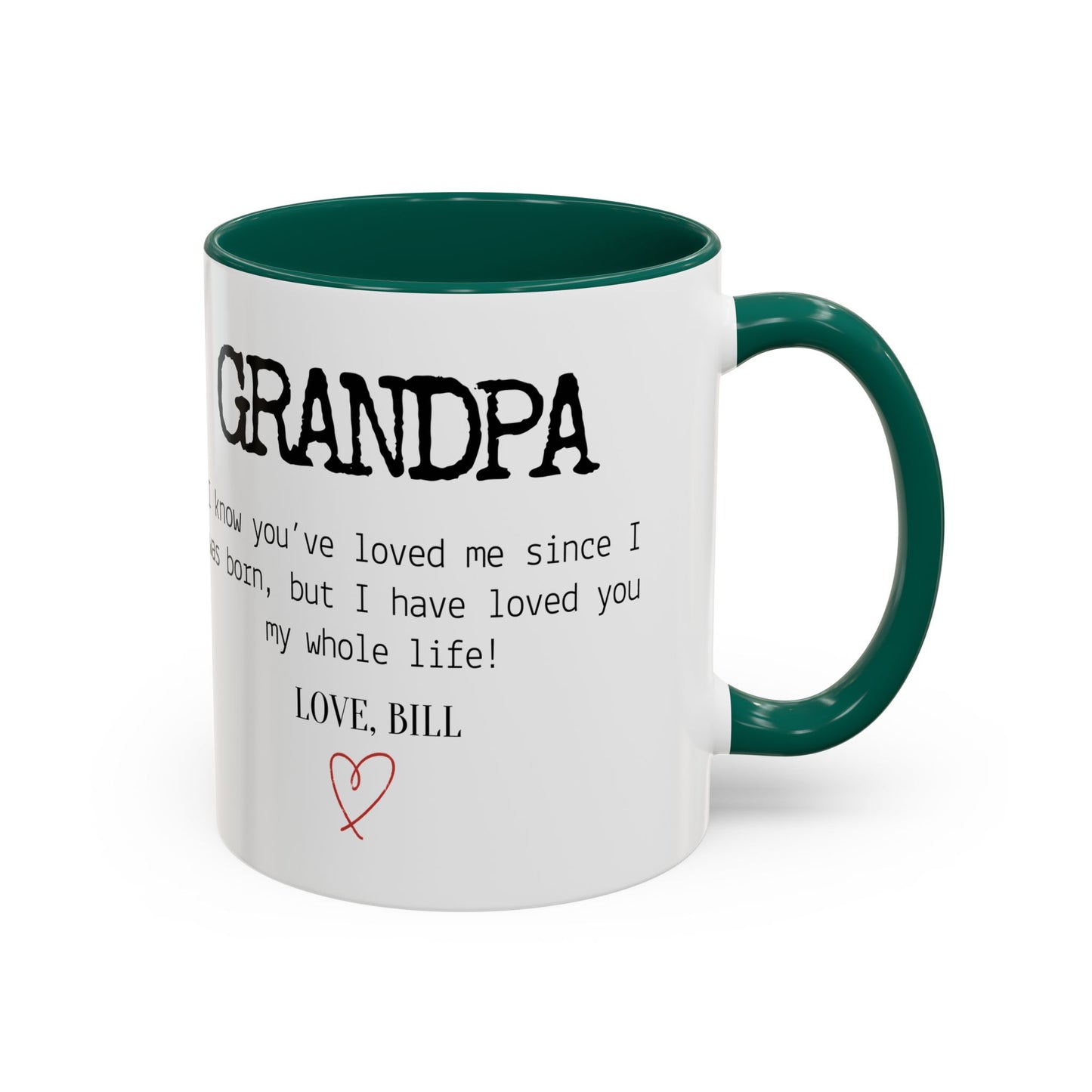 Personalized Grandpa Mug, Gift from Grandchild, Custom Message Coffee Cup, Grandpa Birthday Gift, Father’s Day Mug, Sentimental Gift for Grandpa
