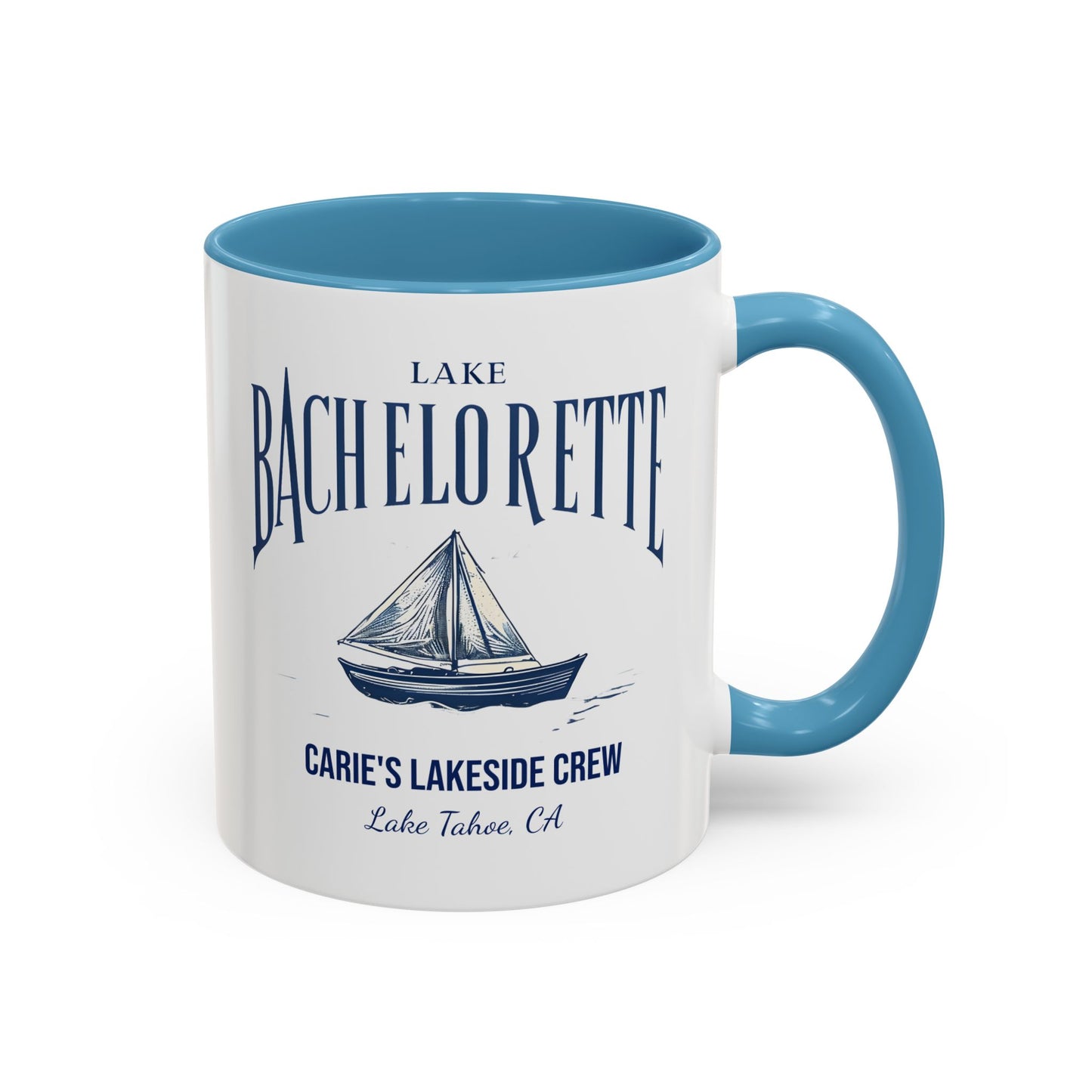 Let's Get Nauti Personalized Accent Coffee Mug, Sail Boat Hen Party Favor, Bachelorette Cruise, Bride Tribe, Camp Bach Gift