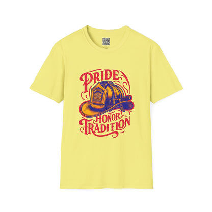 Firefighter Pride T-Shirt, Honor Tradition Tee, Unisex Softstyle Shirt, First Responder Gift, Fire Department Apparel