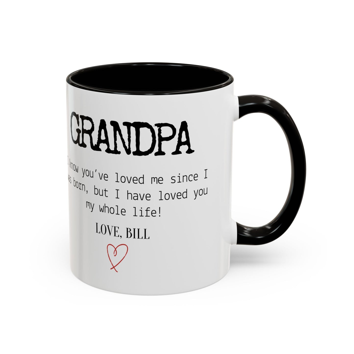 Personalized Grandpa Mug, Gift from Grandchild, Custom Message Coffee Cup, Grandpa Birthday Gift, Father’s Day Mug, Sentimental Gift for Grandpa