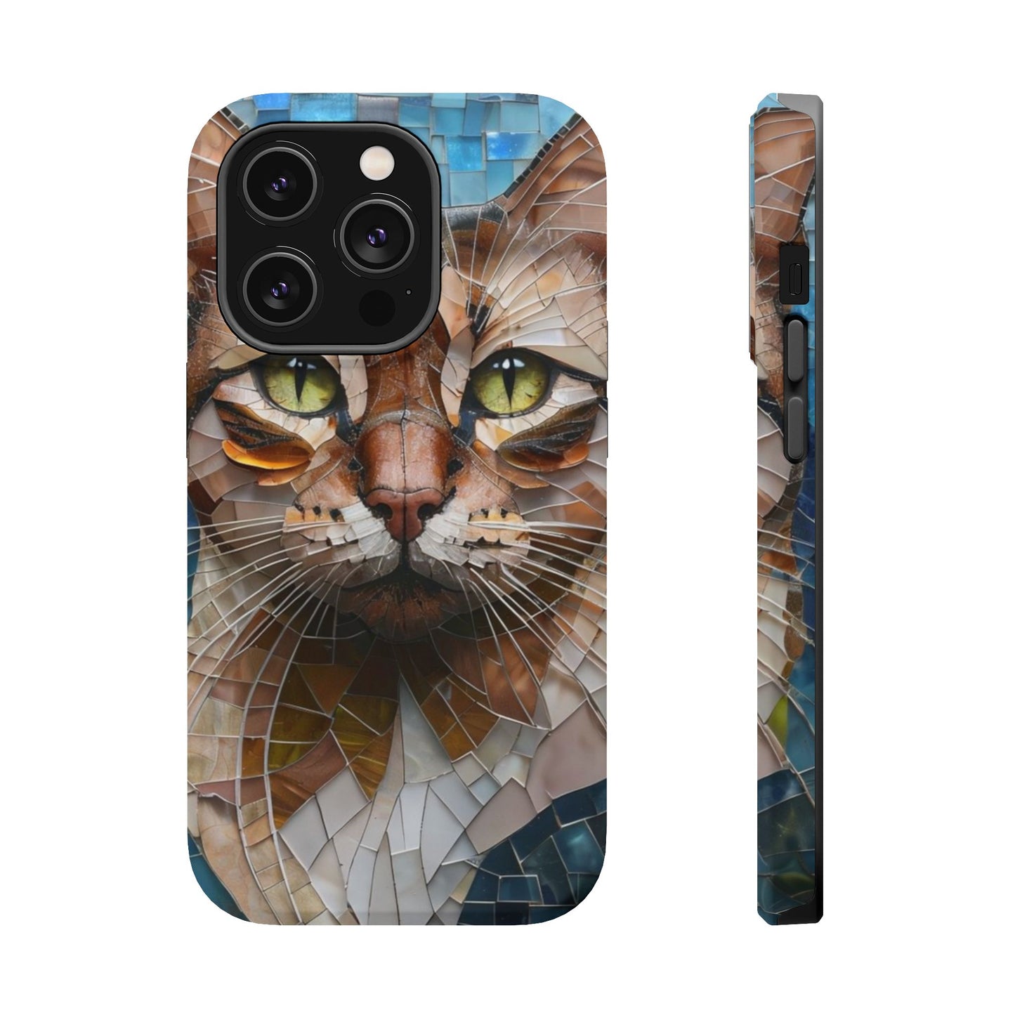 Crazy Cat Lady iPhone Case, Stained Glass Cat, Mosaic Cat Face, Pet Phone Case, iPhone Cat Case, Cat Gift