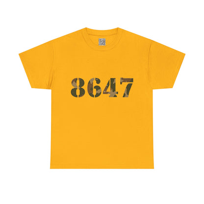 Camo 8647 Graphic Tee, 8647 Shirt, Casual Unisex Cotton, Outdoor Adventures, Streetwear, Gift for Him, Gift for Her, 86 Number 47