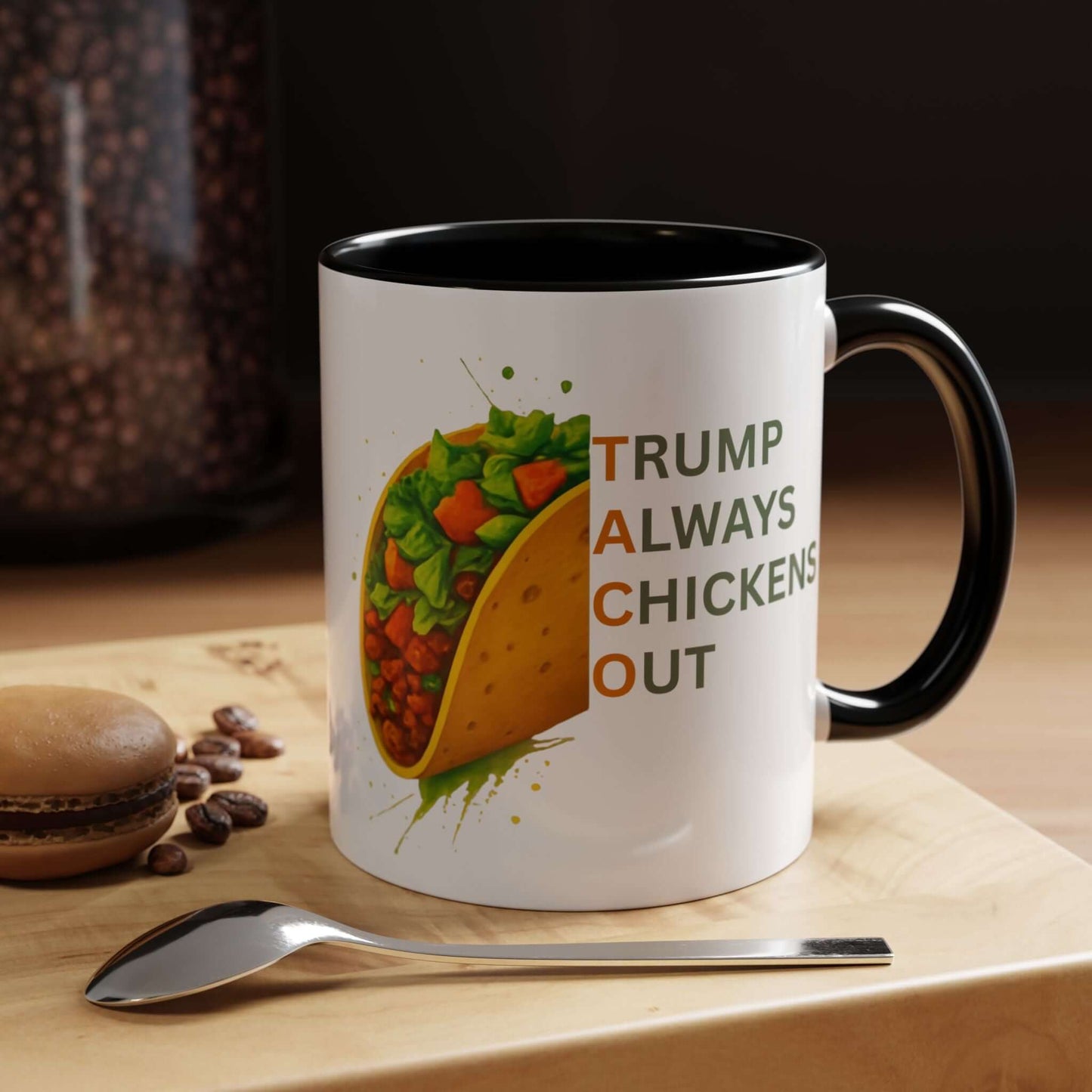 Trump Always Chickens Out TACO Mug, Subtle Anti Trump, Democrat Gift Mug, Funny Liberal Gift, Political Mug