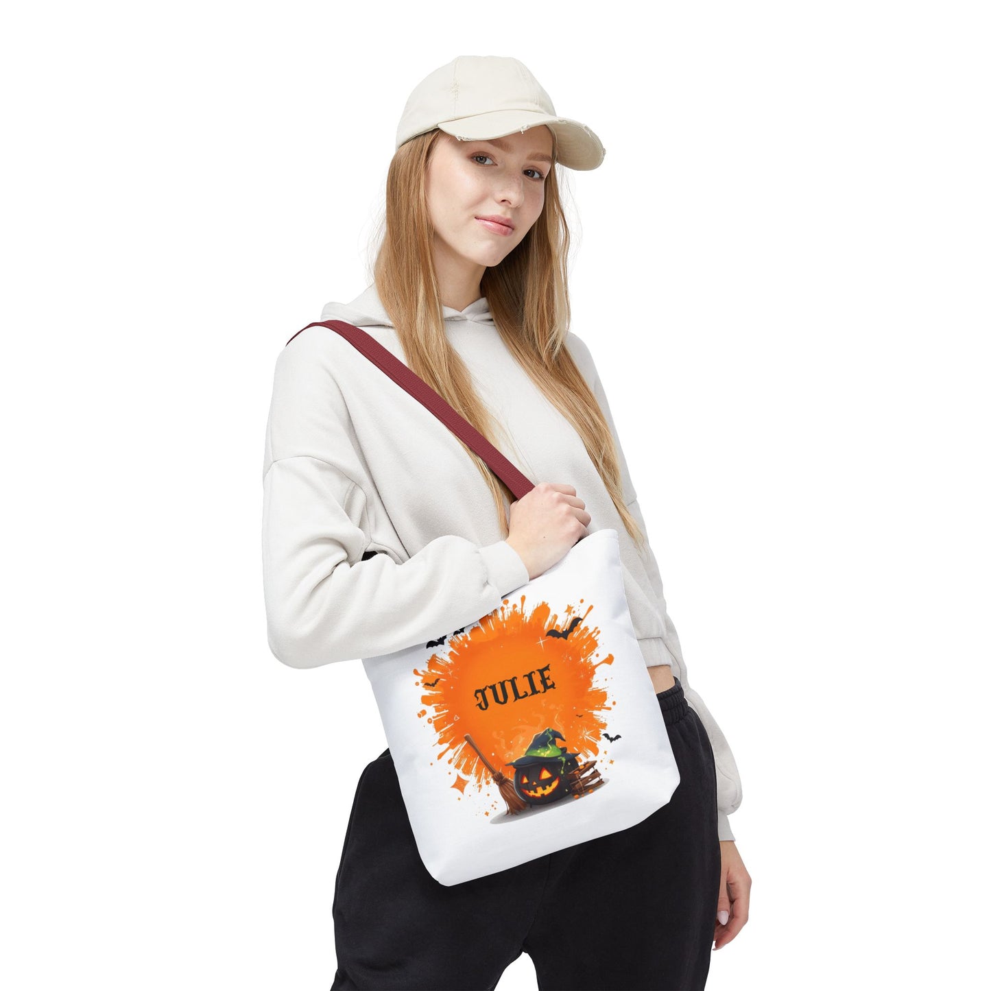 Custom Kids Halloween Trick or Treat Bag – Personalized Pumpkin Candy Tote Sack – Children’s Halloween Gift, Reusable Candy Bag