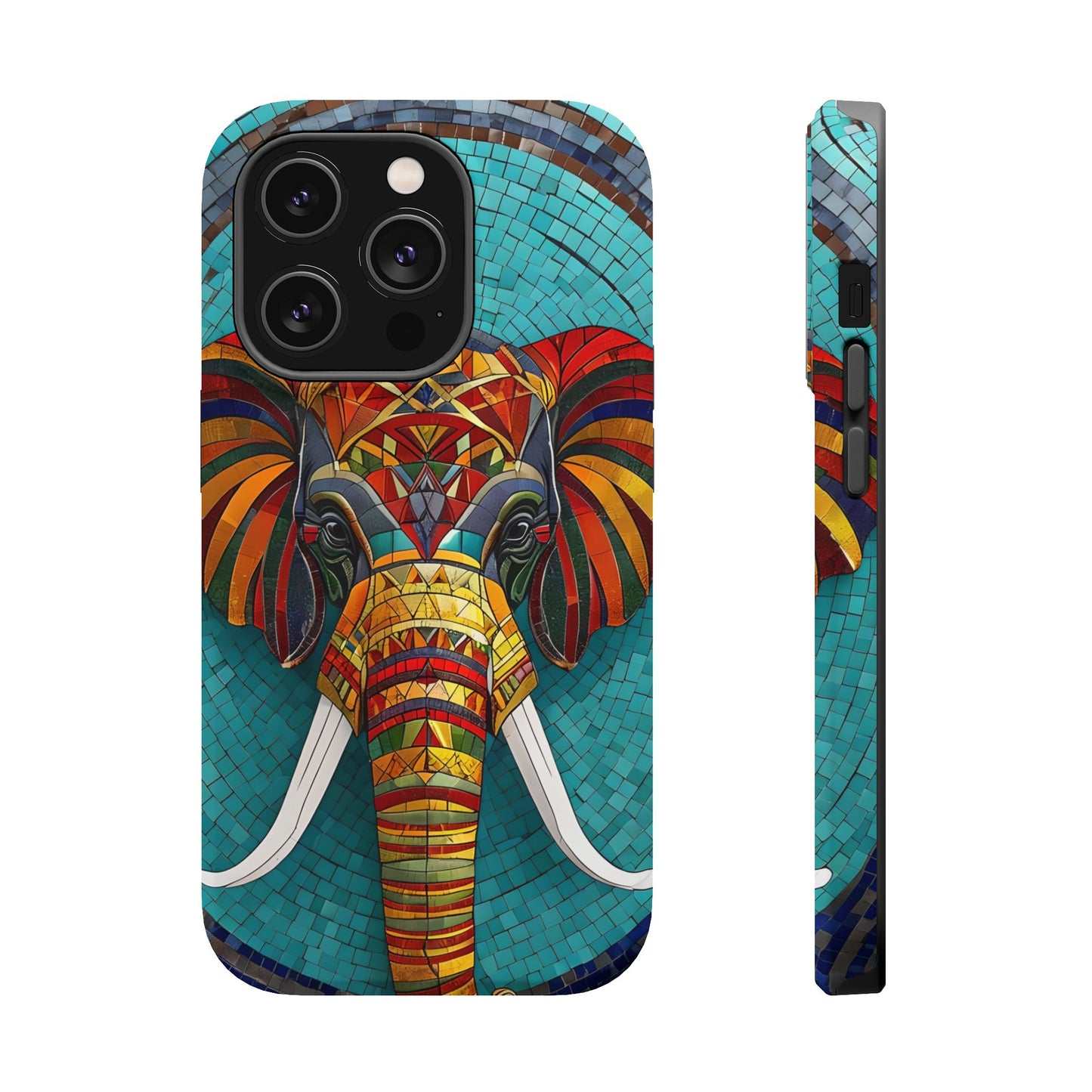 Artistic Elephant Phone Case, Elephant Case, Trendy iPhone Case, Elephant Lover Gift, Unique iPhone Case, Mosaic Design
