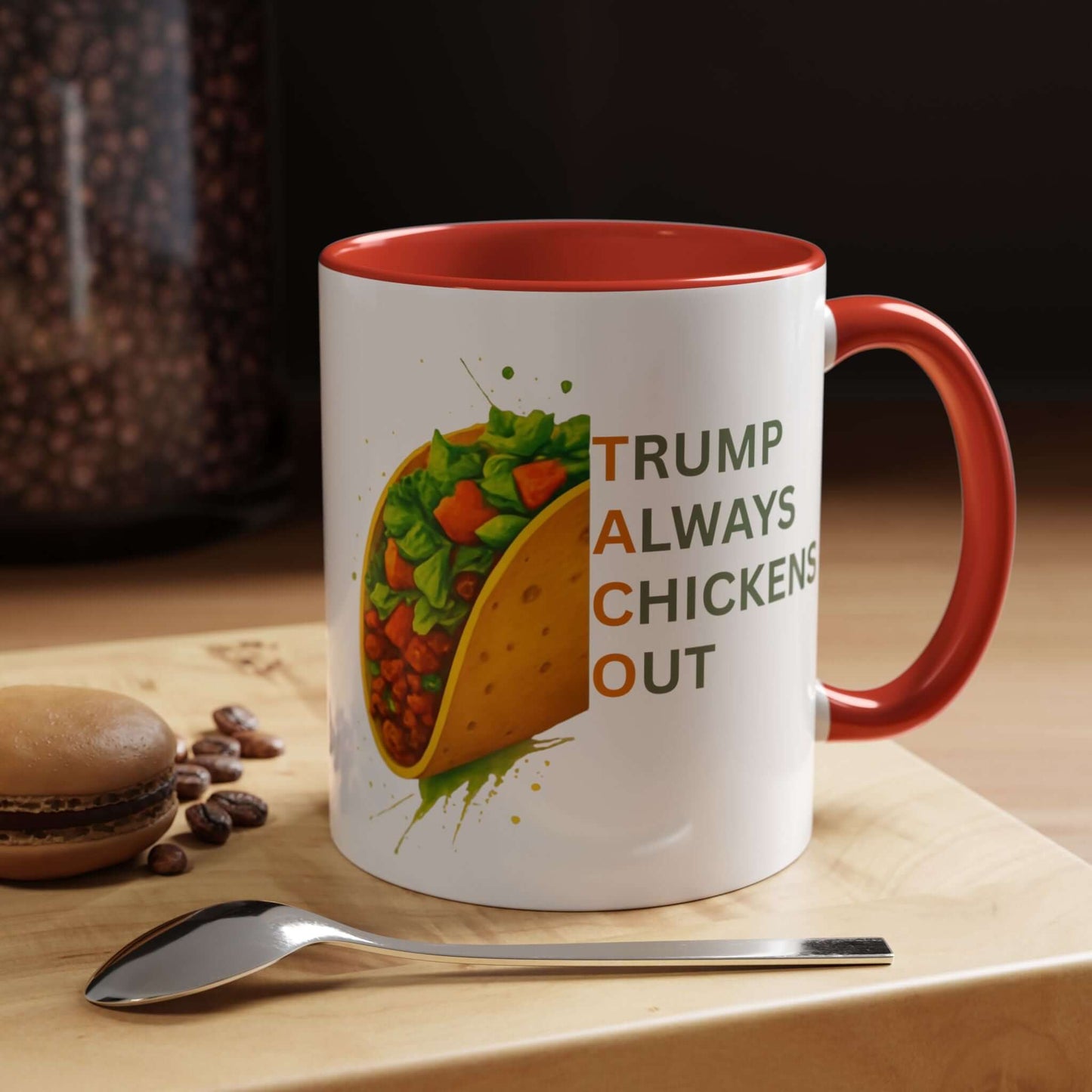 Trump Always Chickens Out TACO Mug, Subtle Anti Trump, Democrat Gift Mug, Funny Liberal Gift, Political Mug
