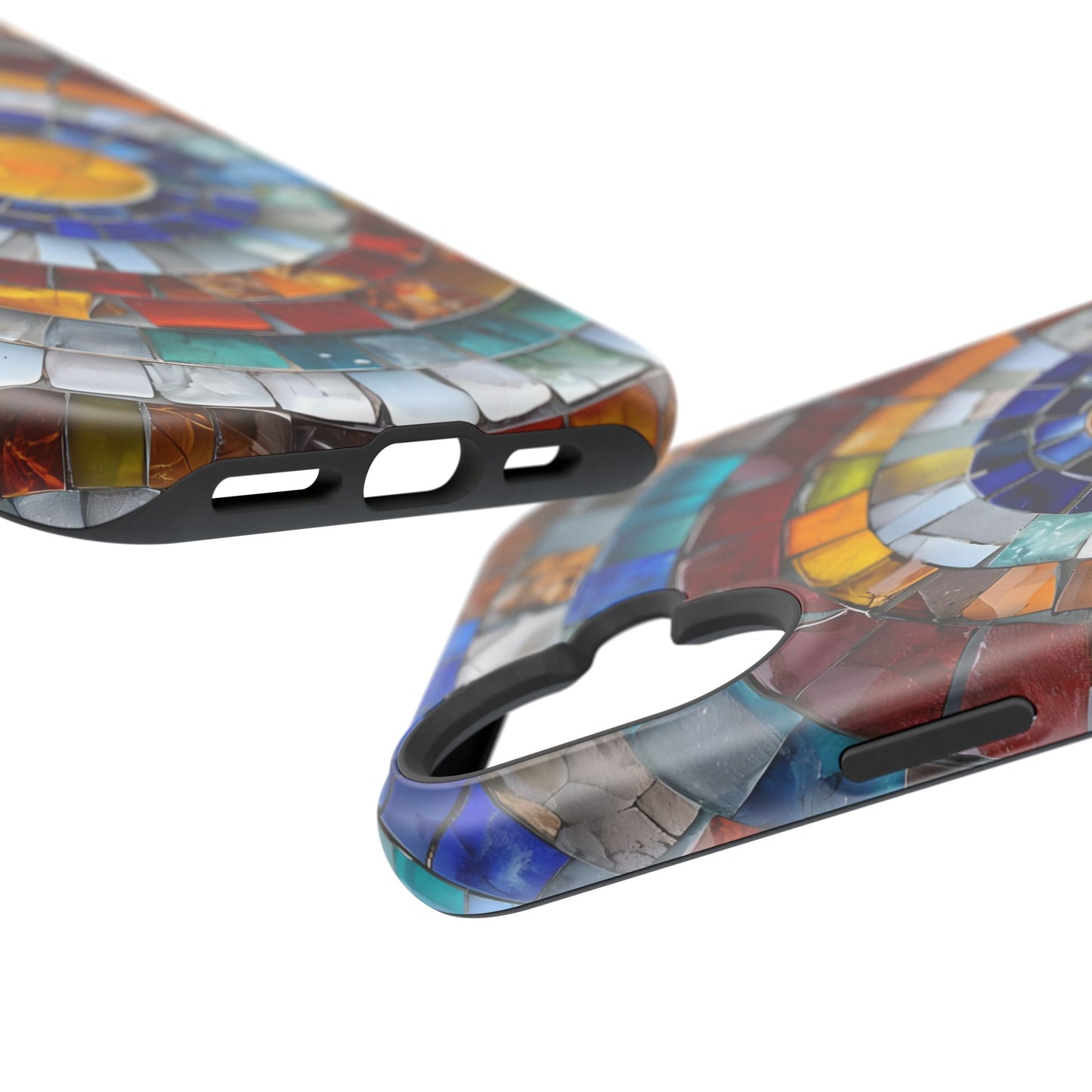 Magnetic Mosaic Phone Case, Trendy iPhone Case, Unique Design, Faux Stained Glass, Custom Phone Cover, Wireless Charging