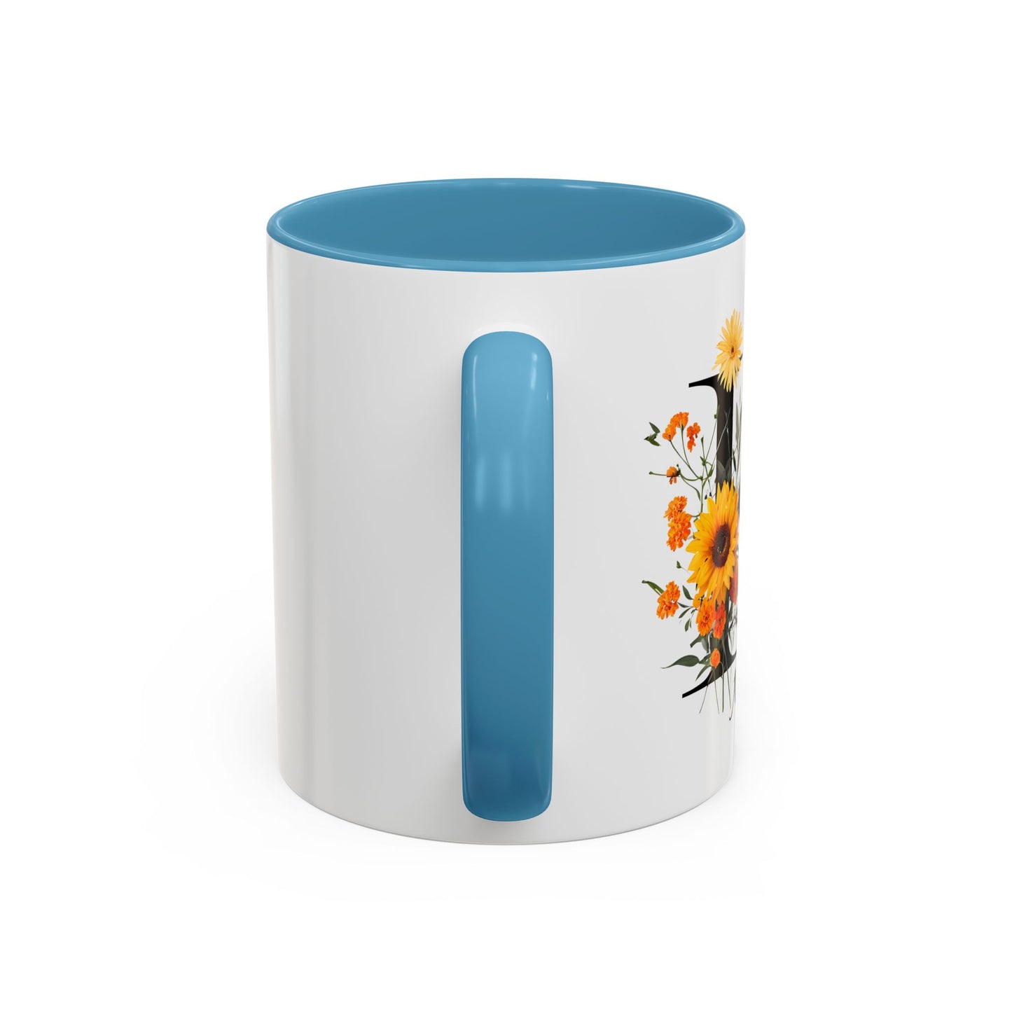 Personalized Floral Monogram - Letter K - Elegant Accent Coffee Mug – Personalized Mothers Day Gift