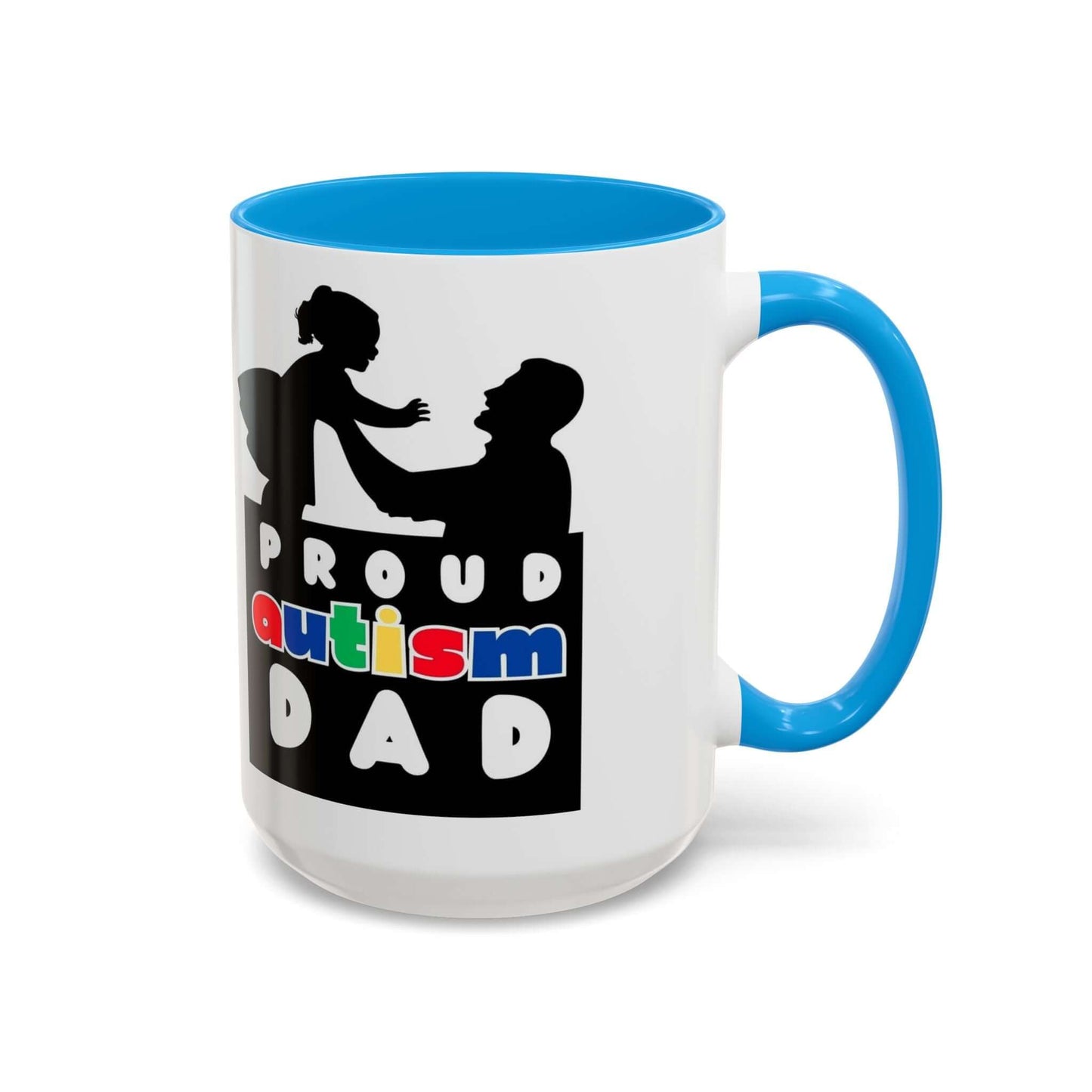 Autism Dad Multi Color Mug, Autism Spectrum Disorder, Neurodiversity Pride Merch, Autism Awareness, Inclusion Matters