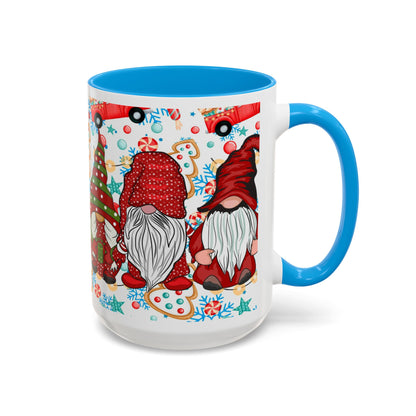 Gingerbread Christmas Gnome Mug with Cookies and Candy, Cute Holiday Coffee Cup, Festive Gnome Lover Gift, Winter Hot Cocoa Mug, Holiday Kitchen Drinkware