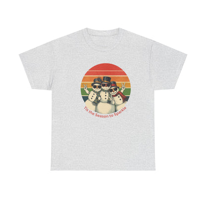 Vintage Snowman T-shirt, 'Tis the Season to Sparkle Shirt, Snowman Apparel, Funny Snowman, Cute Snowman Gift, Snowman Lover Gift, Snowman Gift for Her