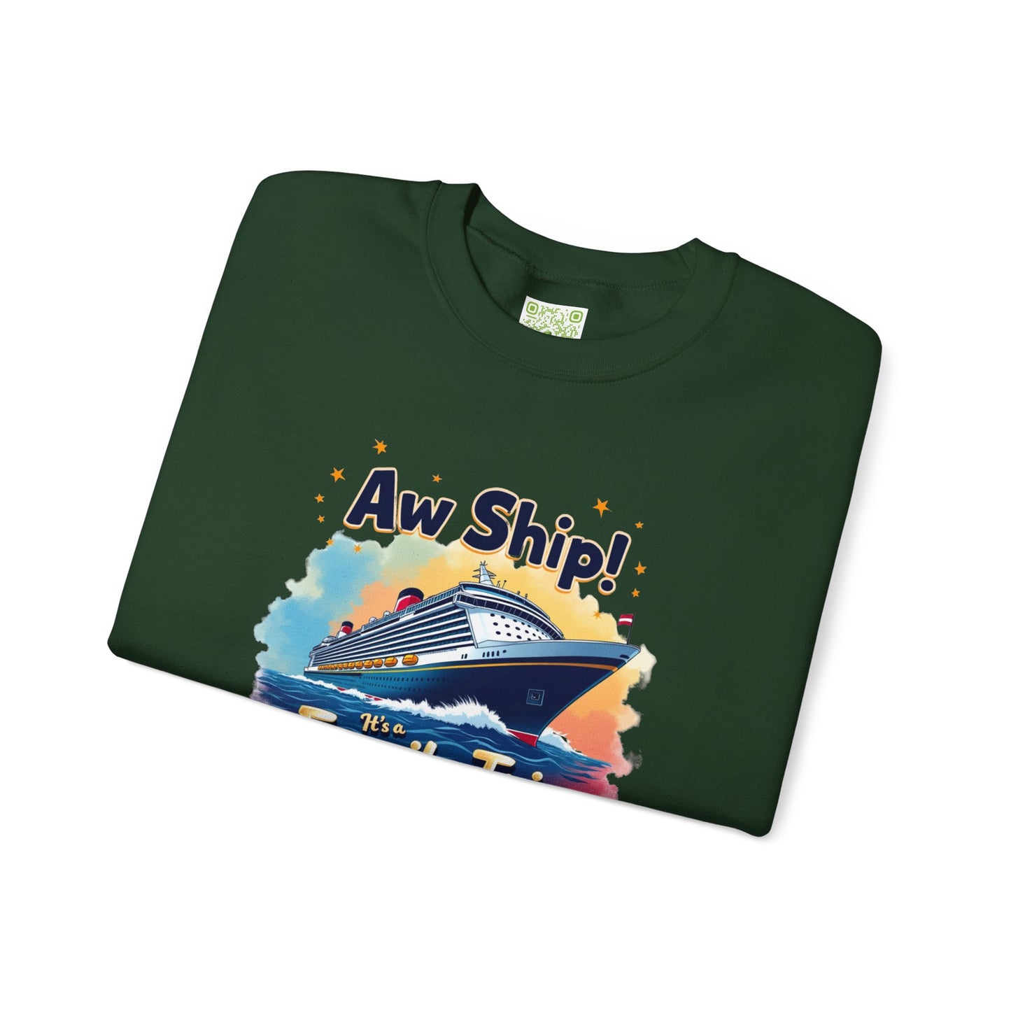 Aw Ship! Family Trip 2025 Unisex Crewneck Sweatshirt, Cruise