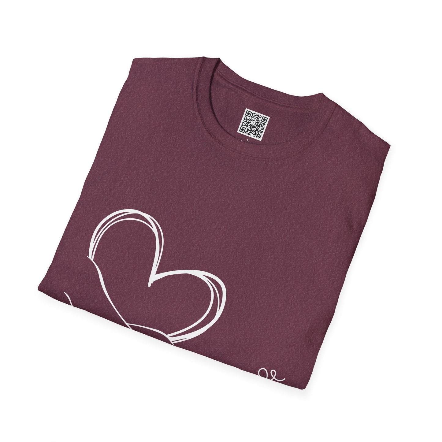 Paw in Hand Love Unisex Softstyle T-Shirt - Hand-Drawn Love Design