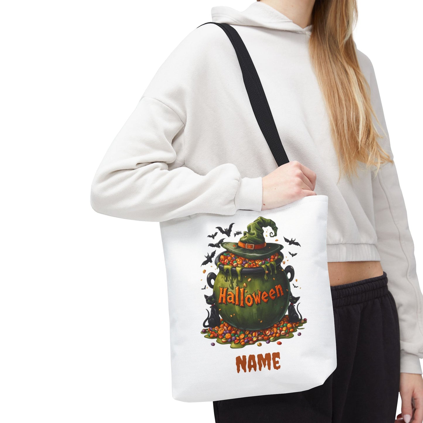 Custom Kids Halloween Trick or Treat Bag – Personalized Candy Tote Sack – Children’s Halloween Gift, Reusable Trick-or-Treat Tote